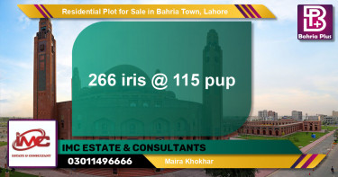 Residential Plot for Sale in Sector C - Iris Block -  Bahria Town, Lahore - (BP-131918)