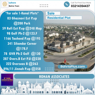 Residential Plot for Sale in Bahria Town, Lahore - (BP-131965)