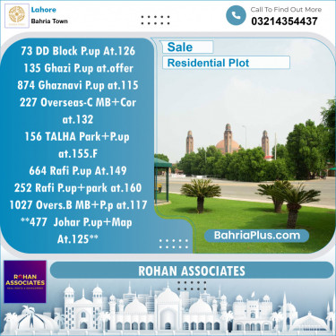 Residential Plot for Sale in Bahria Town, Lahore - (BP-131973)