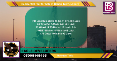 Residential Plot for Sale in Sector E - Jinnah Block -  Bahria Town, Lahore - (BP-131978)
