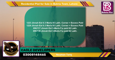 Residential Plot for Sale in Sector E - Jinnah Ext. Block -  Bahria Town, Lahore - (BP-131984)
