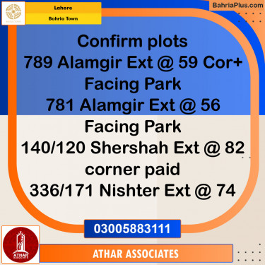 Residential Plot for Sale in Sector F - Alamgir Block -  Bahria Town, Lahore - (BP-132052)