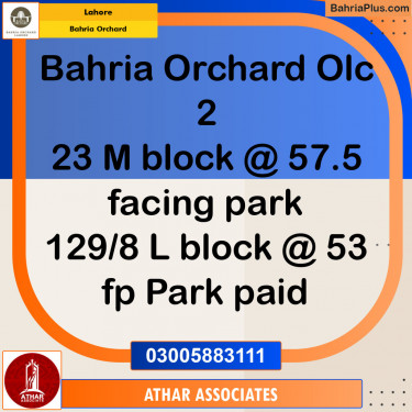 Residential Plot for Sale in Phase 2 - M Block -  Bahria Orchard, Lahore - (BP-132057)