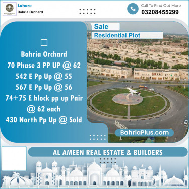 Residential Plot for Sale in Phase 3 -  Bahria Orchard, Lahore - (BP-132126)