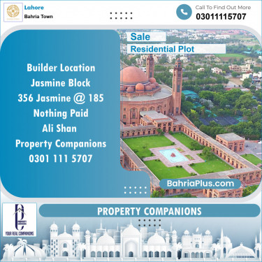 Residential Plot for Sale in Sector C - Jasmine Block -  Bahria Town, Lahore - (BP-132156)
