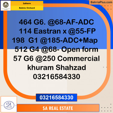 Residential Plot for Sale in Phase 4 - G6 Block -  Bahria Orchard, Lahore - (BP-132181)