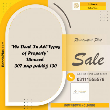 Residential Plot for Sale in Sector F - Tauheed Block -  Bahria Town, Lahore - (BP-132202)