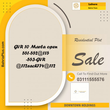 Residential Plot for Sale in Golf Phase 1 -  Bahria Town, Lahore - (BP-132207)