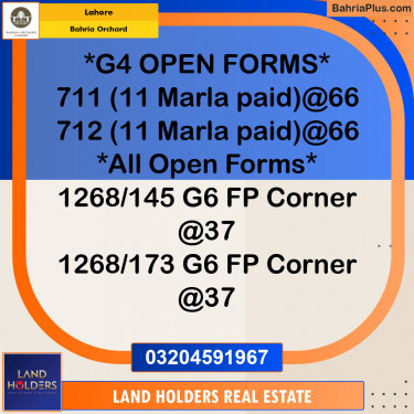 Residential Plot for Sale in Phase 4 - G4 Block -  Bahria Orchard, Lahore - (BP-132291)