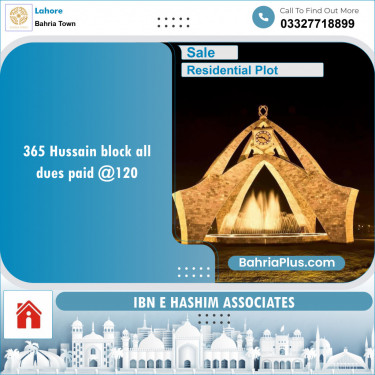 Residential Plot for Sale in Sector C - Nargis/Hussain Block -  Bahria Town, Lahore - (BP-132312)
