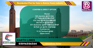 Residential Plot for Sale in Sector C - Jasmine Block -  Bahria Town, Lahore - (BP-132318)