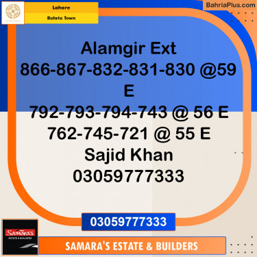 Residential Plot for Sale in Sector F - Alamgir Block -  Bahria Town, Lahore - (BP-132325)