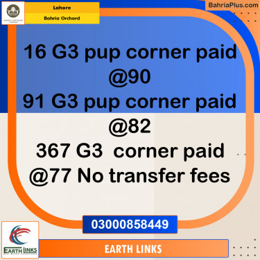 Residential Plot for Sale in Phase 4 - G3 Block -  Bahria Orchard, Lahore - (BP-132334)