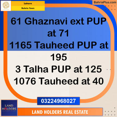 Residential Plot for Sale in Sector F - Ghaznavi Ext. Block -  Bahria Town, Lahore - (BP-132345)