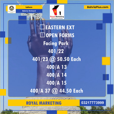 Residential Plot for Sale in Bahria Orchard, Lahore - (BP-132367)