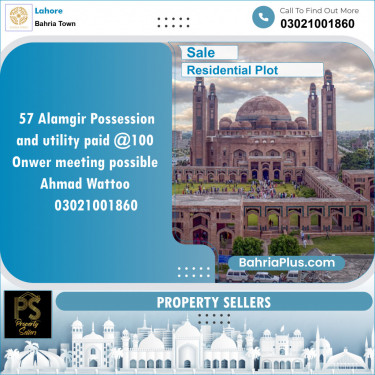 Residential Plot for Sale in Sector F - Alamgir Block -  Bahria Town, Lahore - (BP-132385)