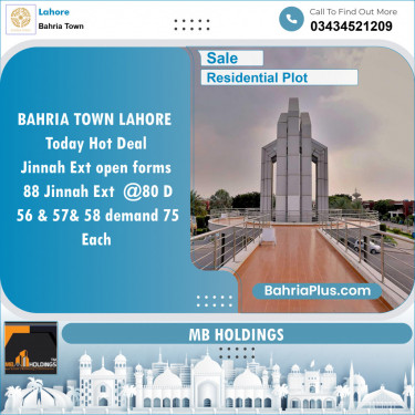 Residential Plot for Sale in Bahria Town, Lahore - (BP-132490)