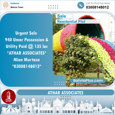 Residential Plot for Sale in Bahria Town, Lahore - (BP-132492)