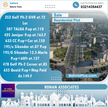 Residential Plot for Sale in Golf Phase 2 -  Bahria Town, Lahore - (BP-132499)
