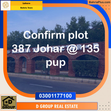 Residential Plot for Sale in Sector E - Johar Block -  Bahria Town, Lahore - (BP-132502)