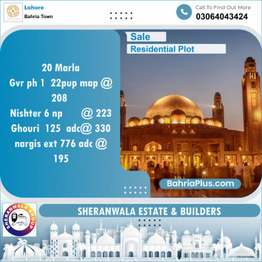 Residential Plot for Sale in Bahria Town, Lahore - (BP-132586)
