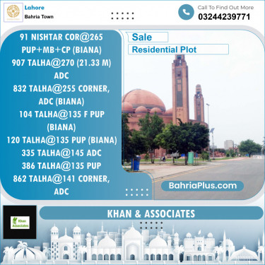Residential Plot for Sale in Bahria Town, Lahore - (BP-132602)