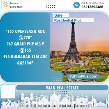 Residential Plot for Sale in Bahria Town, Lahore - (BP-132703)