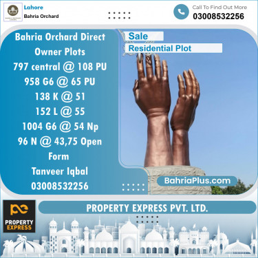 Residential Plot for Sale in Phase 1 - Central District -  Bahria Orchard, Lahore - (BP-132708)
