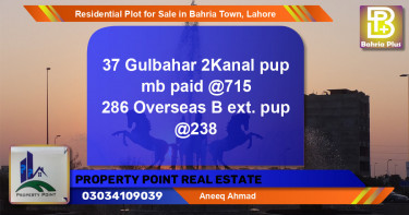 Residential Plot for Sale in Bahria Town, Lahore - (BP-132746)