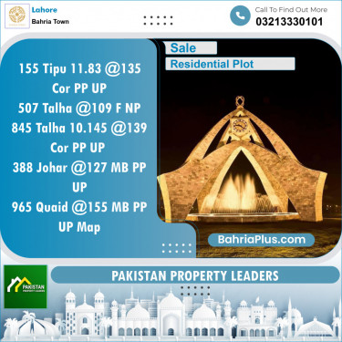 Residential Plot for Sale in Bahria Town, Lahore - (BP-132842)