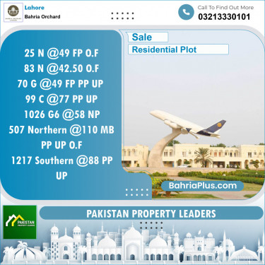 Residential Plot for Sale in Phase 2 - N Block -  Bahria Orchard, Lahore - (BP-132843)