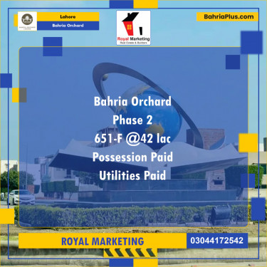 Residential Plot for Sale in Bahria Orchard, Lahore - (BP-132856)