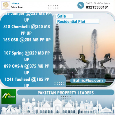 Residential Plot for Sale in Sector C - Janiper Block -  Bahria Town, Lahore - (BP-132920)