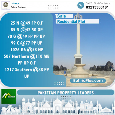Residential Plot for Sale in Phase 2 - N Block -  Bahria Orchard, Lahore - (BP-132923)