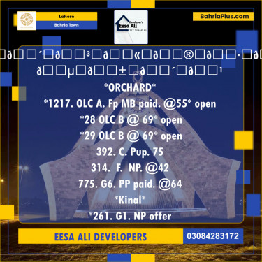 Residential Plot for Sale in Bahria Town, Lahore - (BP-132942)