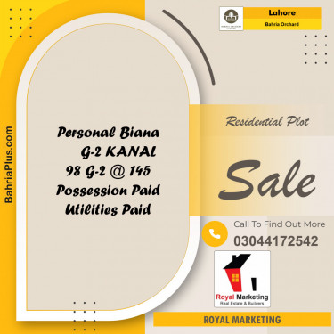 Residential Plot for Sale in Bahria Orchard, Lahore - (BP-132960)