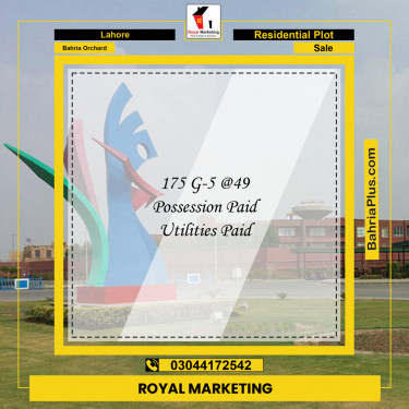 Residential Plot for Sale in Phase 4 - G5 Block -  Bahria Orchard, Lahore - (BP-132969)