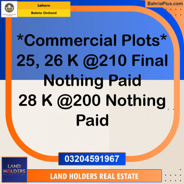Residential Plot for Sale in Bahria Orchard, Lahore - (BP-133010)