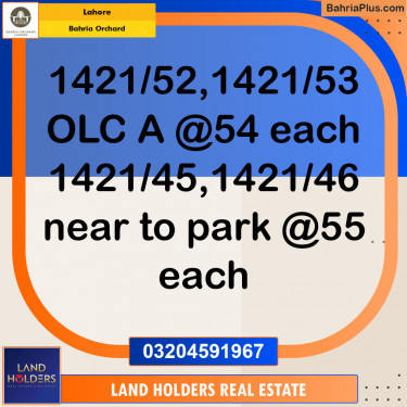 Residential Plot for Sale in Bahria Orchard, Lahore - (BP-133011)