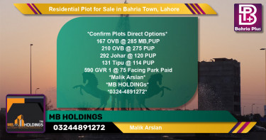 Residential Plot for Sale in Bahria Town, Lahore - (BP-133079)