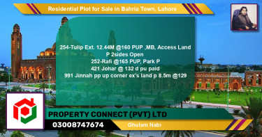 Residential Plot for Sale in Bahria Town, Lahore - (BP-133091)