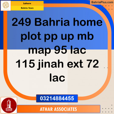Residential Plot for Sale in Bahria Town, Lahore - (BP-133159)