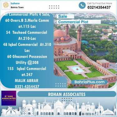 Commercial Plot for Sale in Bahria Town, Lahore - (BP-133176)