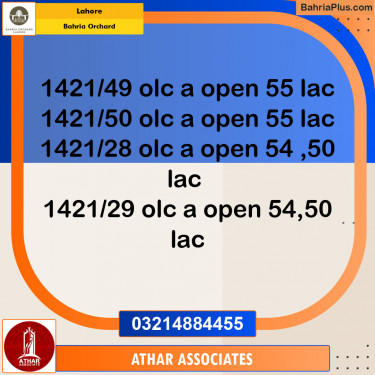 Residential Plot for Sale in Bahria Orchard, Lahore - (BP-133183)