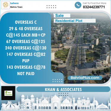 Residential Plot for Sale in Bahria Town, Lahore - (BP-133189)