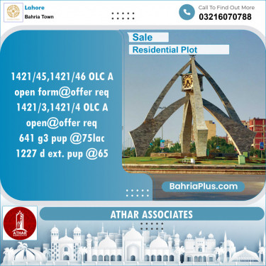 Residential Plot for Sale in Bahria Town, Lahore - (BP-133205)