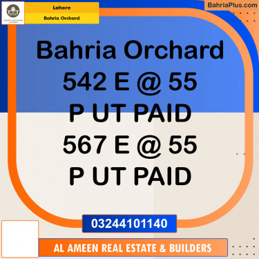 Residential Plot for Sale in Bahria Orchard, Lahore - (BP-133226)