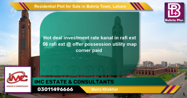 Residential Plot for Sale in Sector E - Rafi Ext. Block -  Bahria Town, Lahore - (BP-133255)