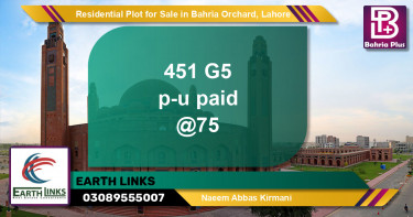 Residential Plot for Sale in Bahria Orchard, Lahore - (BP-133256)