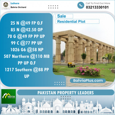 Residential Plot for Sale in Phase 2 - N Block -  Bahria Orchard, Lahore - (BP-133266)